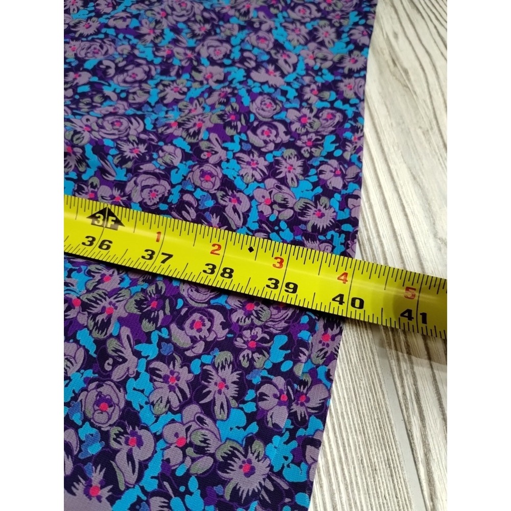 B.G.B. Limited Size 10 Dress Blue Purple Flower Pattern White Cuffs And Collar - Picture 5 of 5